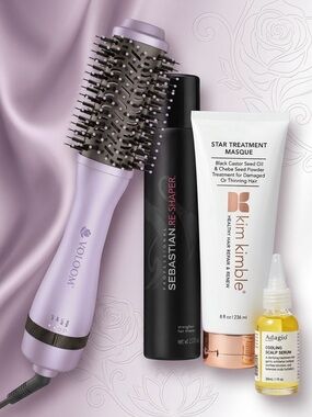 VOLOOM Dryer Brush + Kim Kimble Mask + Sebastian Reshaper Bundle+ Adagio Serum